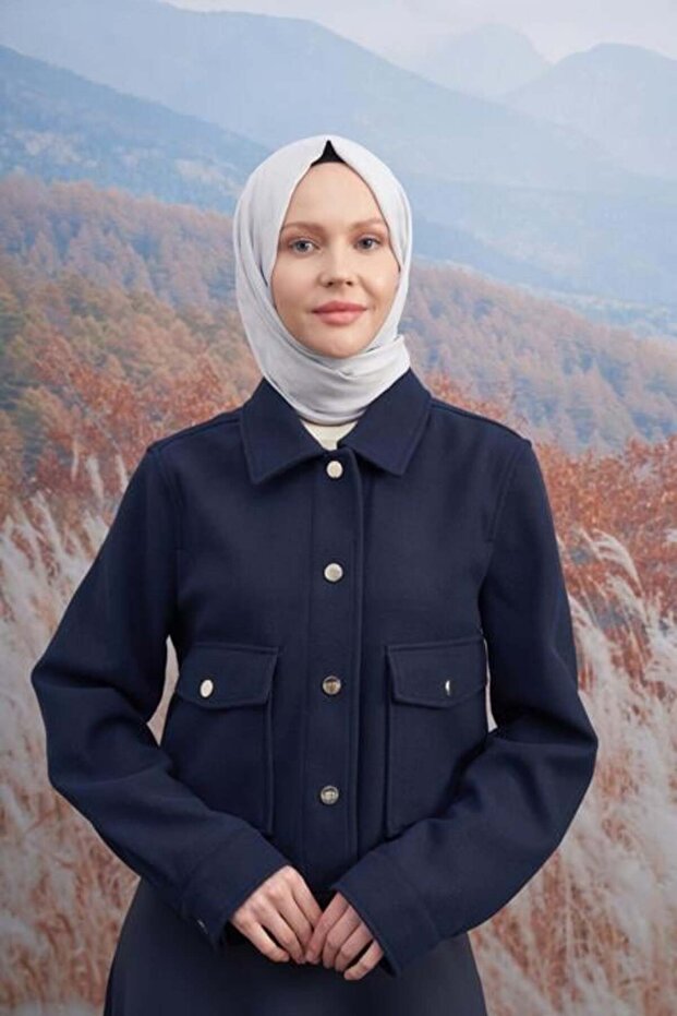 Monogram Pattern Shawl 3098-Silver - 1