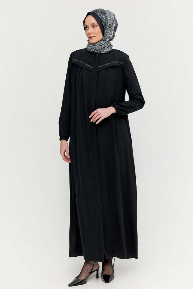 Taş Detaylı Ferace - 1