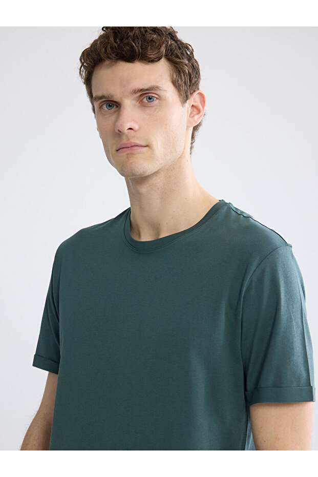 Nevavm Slim Fit 100% Cotton Basic T-Shirt with a Difference