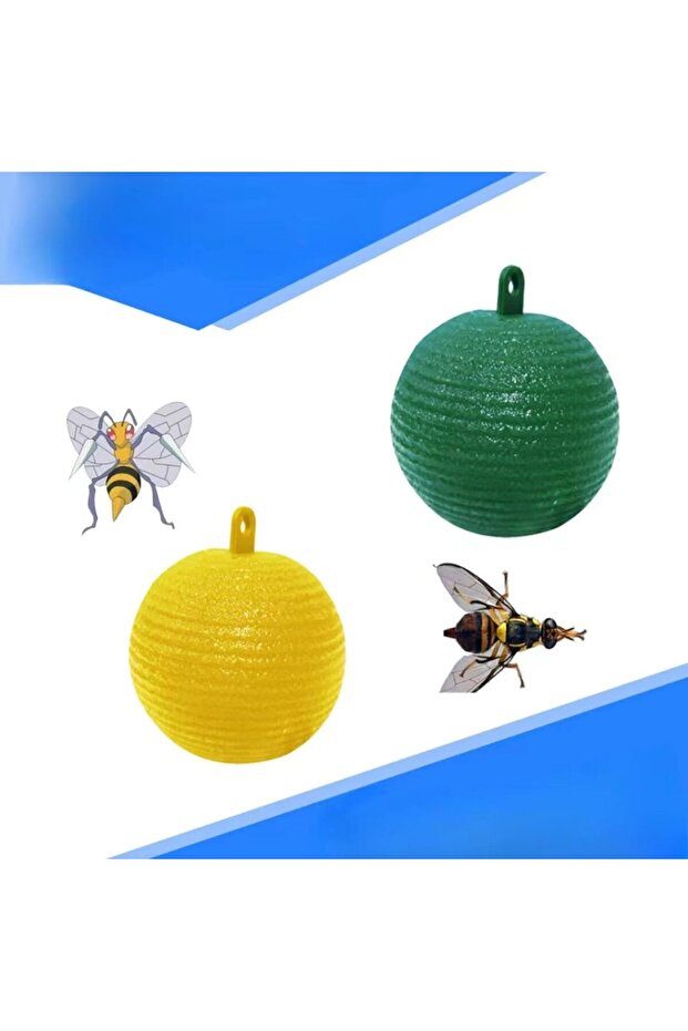 2-Pack Fruit Fly Trap,Armyworm Ball,Bee & Flea Trap,Green & Yellow for Home Garden Outdoor