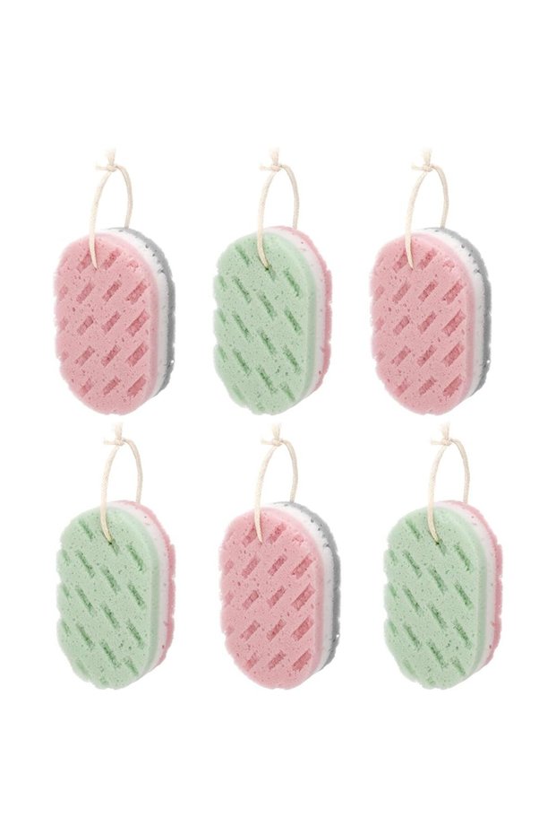 Shower Sponges,Soft Shower Scrub, Male and Female Body Cleaning Products (Pack of 6)