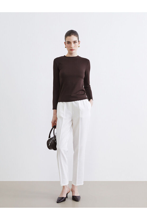Nevavm Women's Carrot Cut Pants with Elastic Waist and Difference in Color