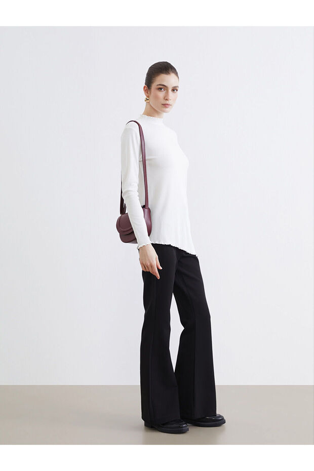 Create your style from uzg store black elastic waist Flared women's pants