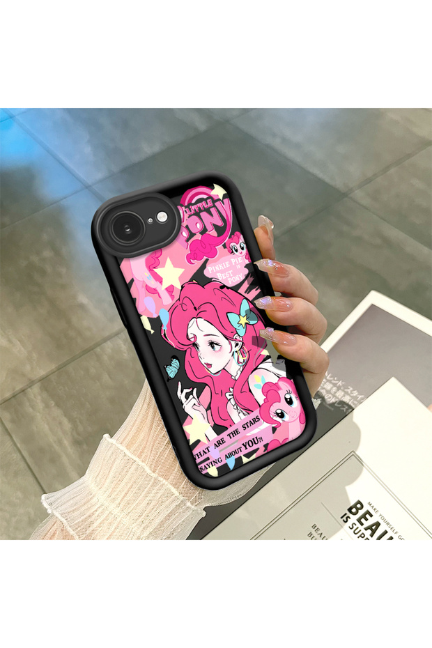 iPhone 16E Compatible Silicone Material Shockproof Black Color Case My Little Pony