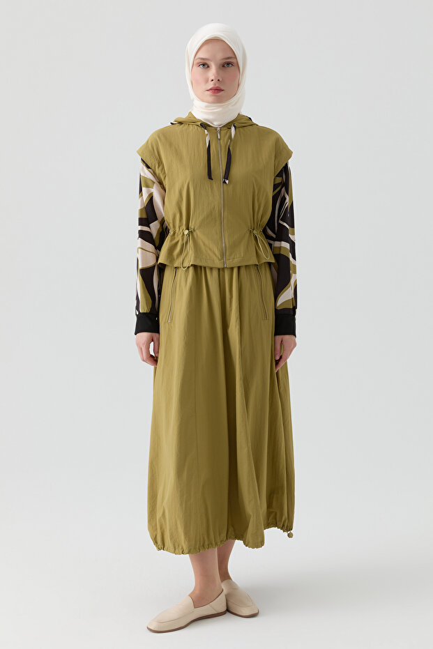 Balon Paraşüt Etek - Olive - 1