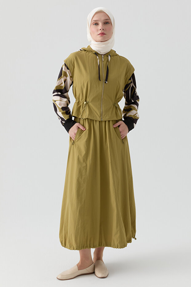 Balon Paraşüt Etek - Olive - 2