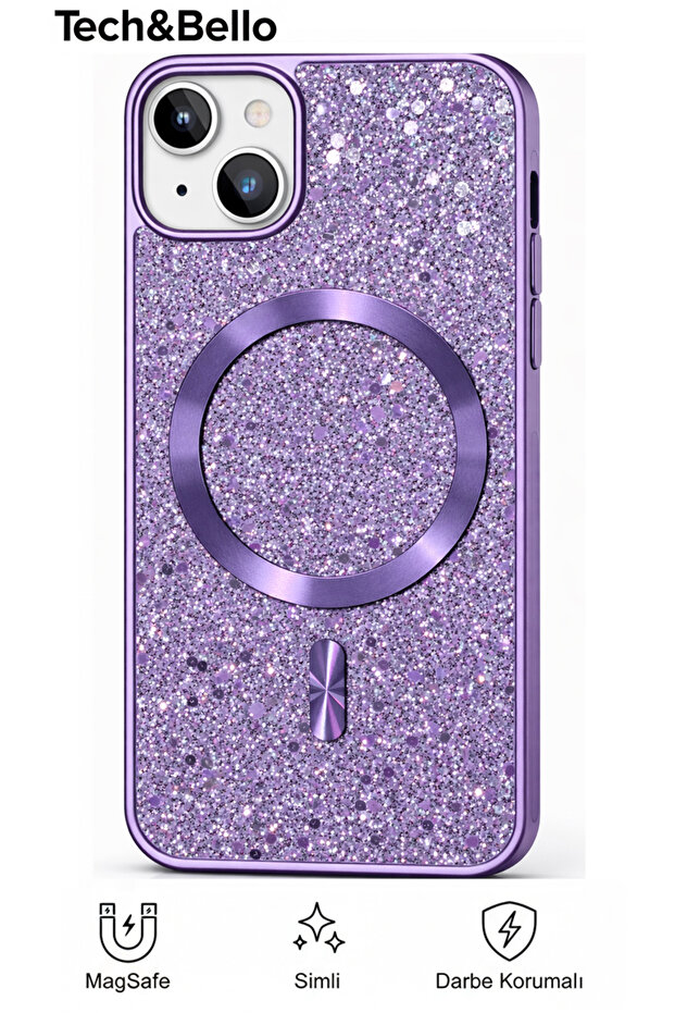 حافظة فضية اللون مقاومة للصدمات ومتوافقة مع آيفون 15 مع حافة كاميرا بارزة - 1