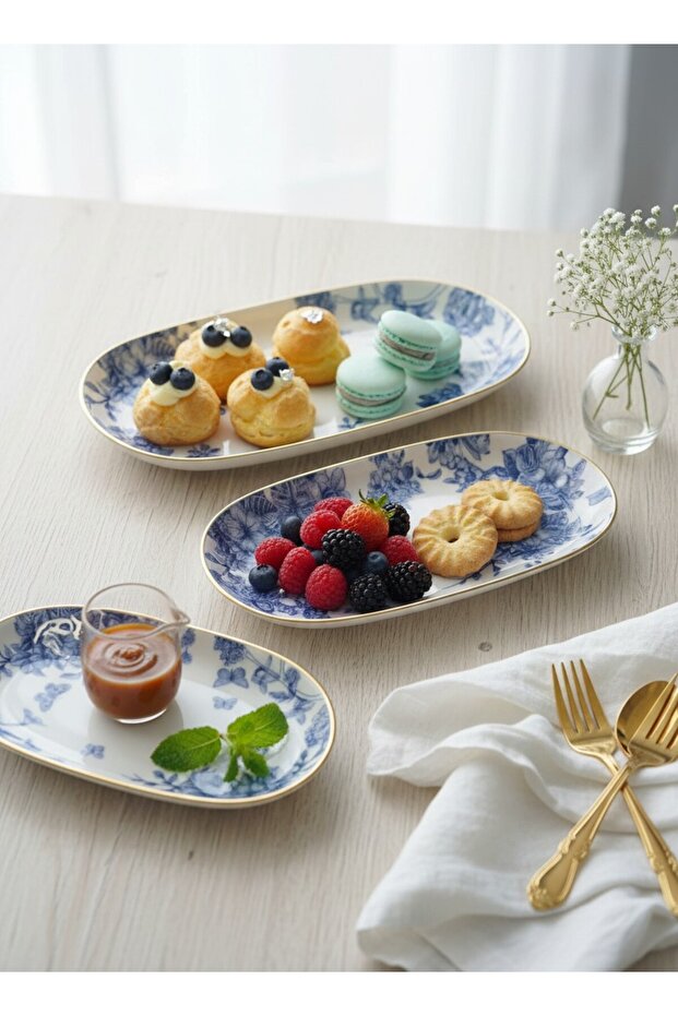 MARTHA SPRİNG TİME 3LÜ KAYIK TABAK - 1