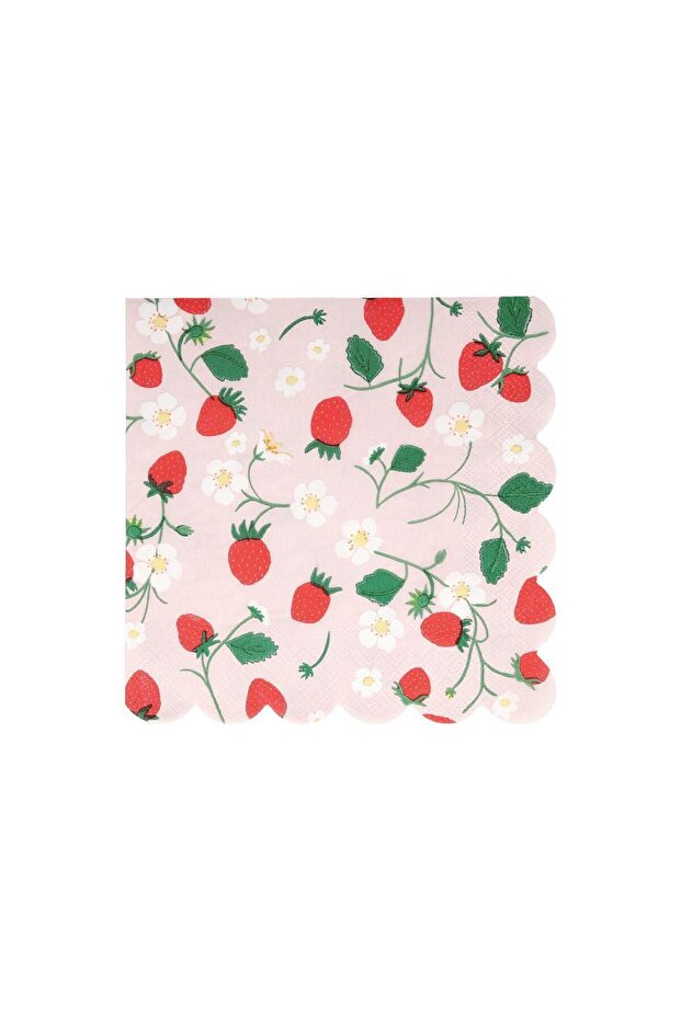 - Strawberry Napkins - L - 16 Pieces