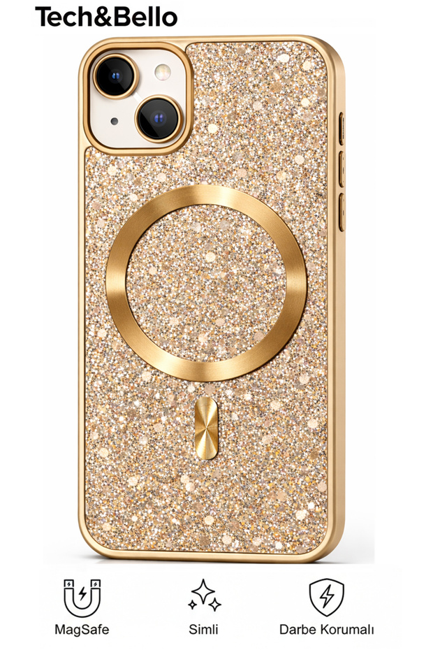 حافظة فضية اللون مقاومة للصدمات ومتوافقة مع آيفون 15 مع حافة كاميرا بارزة - 1