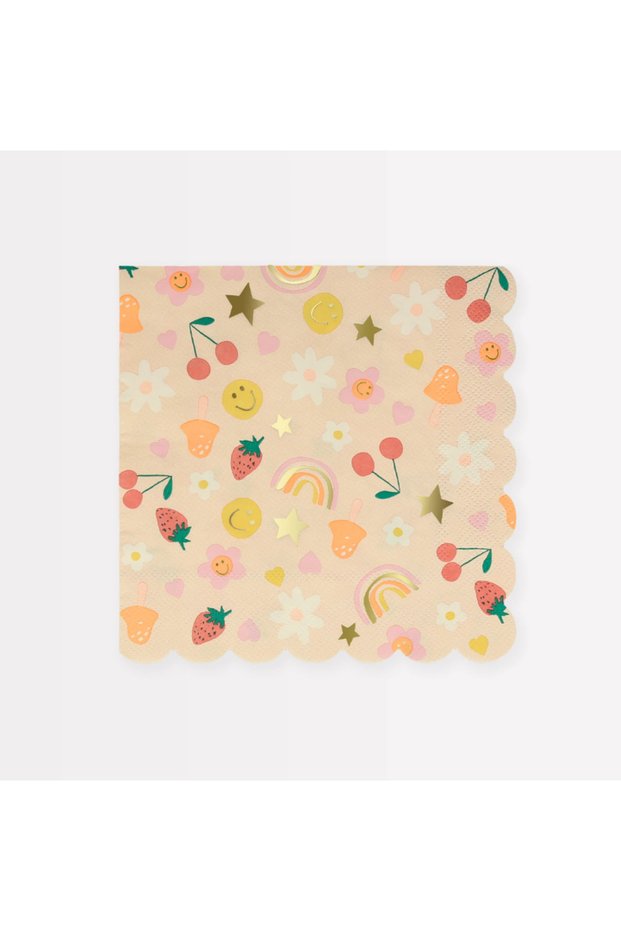 Happy Face Icons Large Napkins - Happy Face Symbols Napkins (L) (X16)
