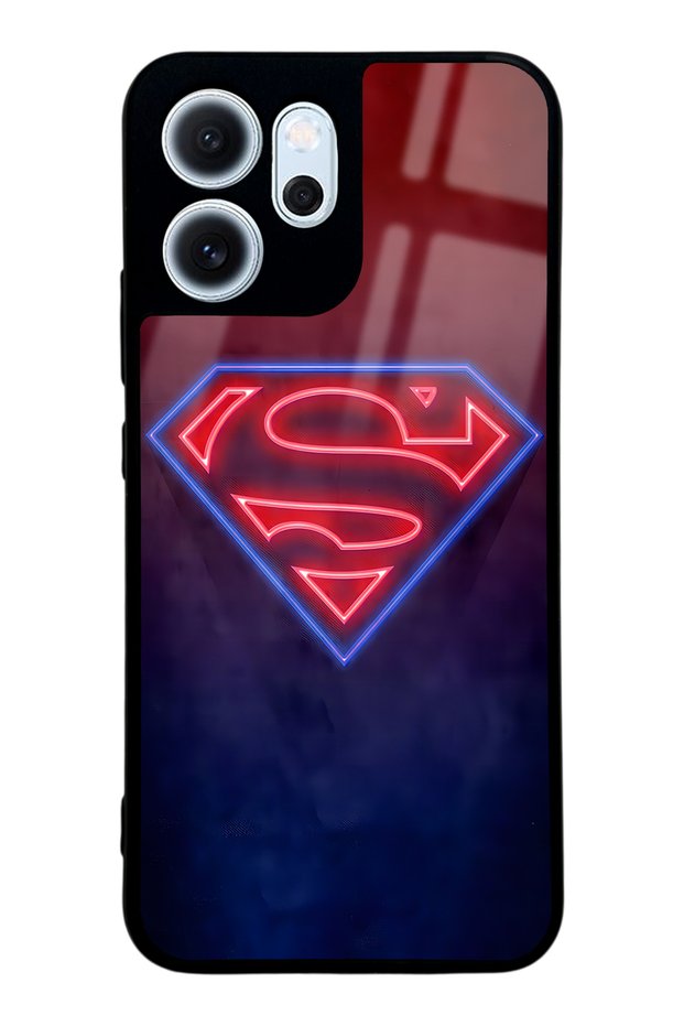 Oppo Reno 14F Neon Superman Design Glossy Phone Case