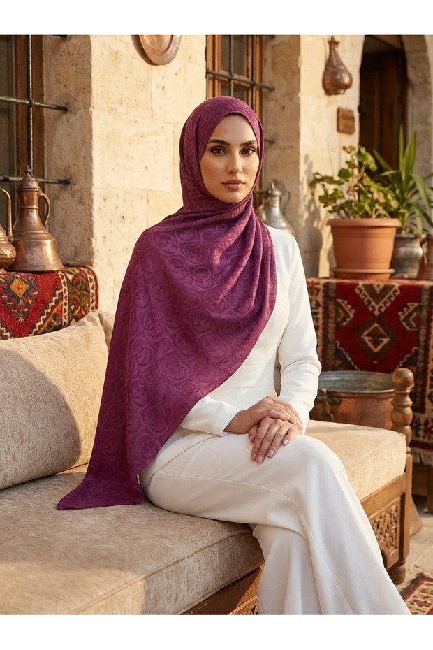 Organic Dubai g Pattern Mulberry Shawl