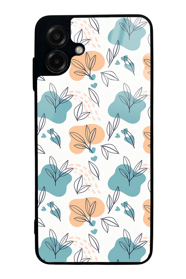 Samsung A07 Glossy Phone Case with Tiny Leaves Design
