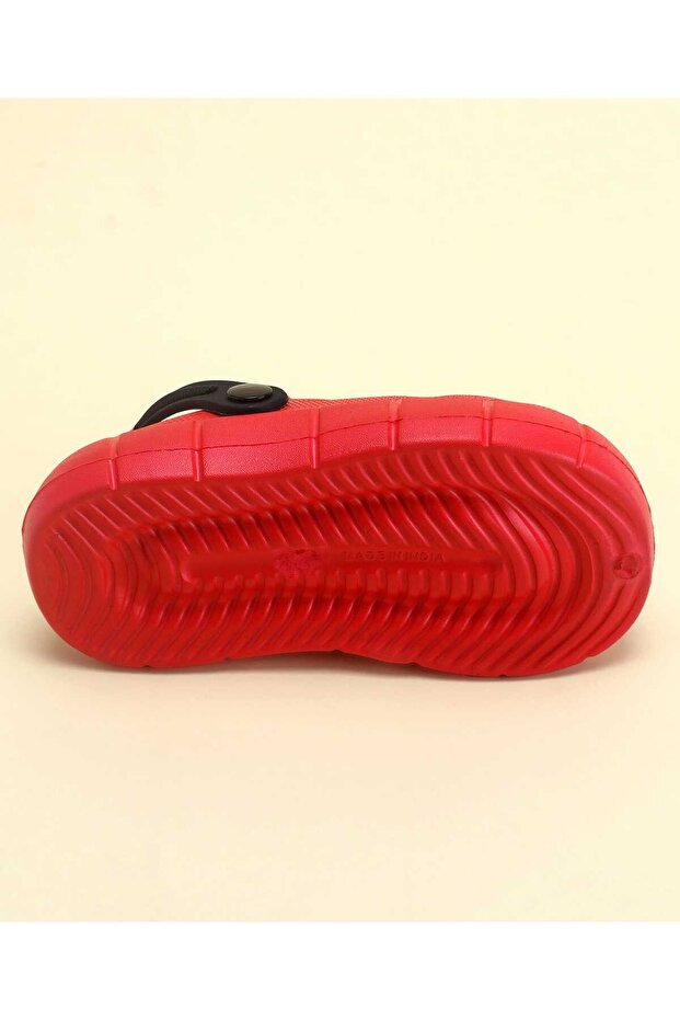 Solid Color Back Strap Closure Clogs - Red - 5