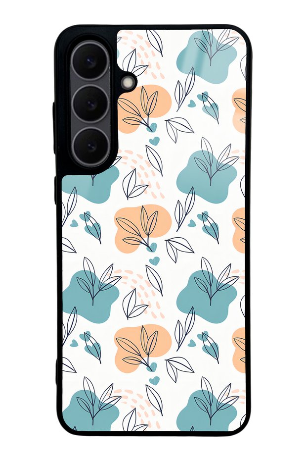 Samsung S25 Fe Glossy Phone Case with Tiny Leaves Design