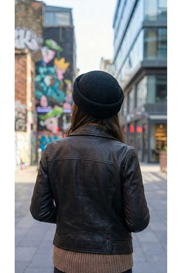 قبعة صوفية بحافة واسعة - 3