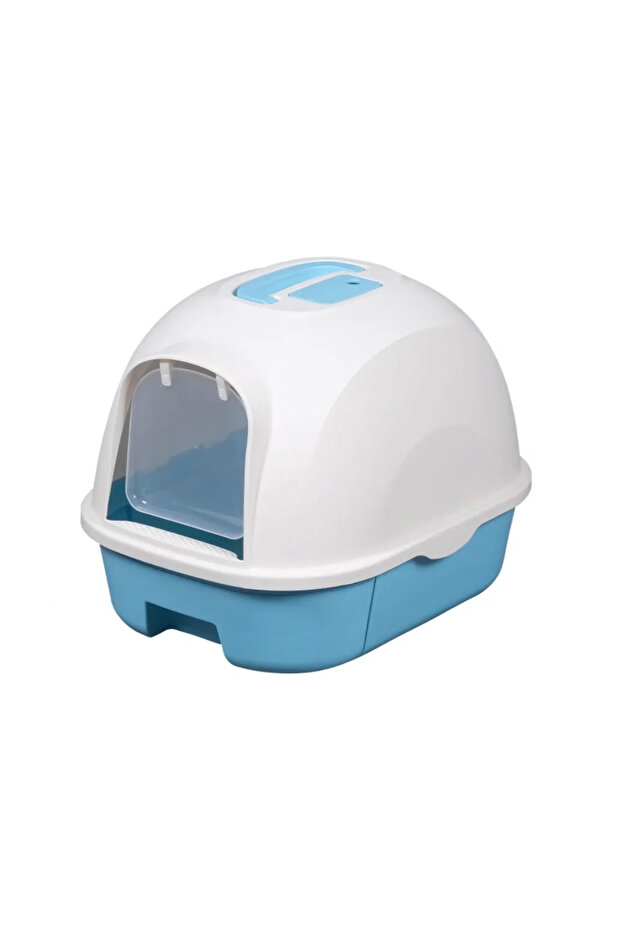 Oval Cat Litter Box 53*41*41Cm -Blue