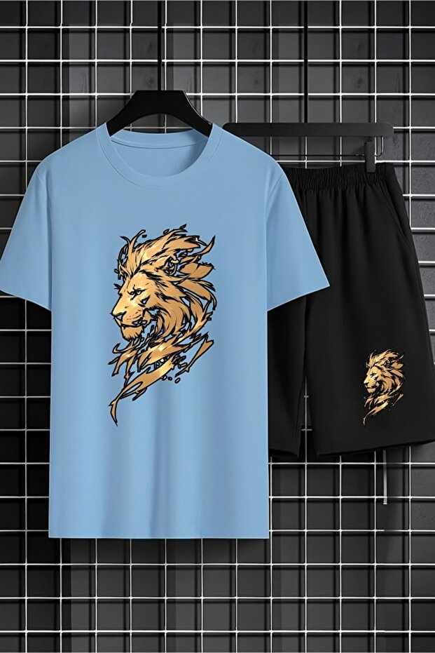 Sort Thsort Unisex Cotton Loose Fit Lion Printed Suit