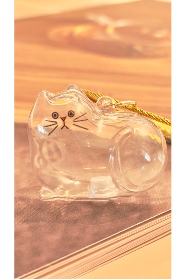 Cat Hair Filling Keychain - Cat Hair Storage Keychain - Transparent Keychain - Fill It Yourself