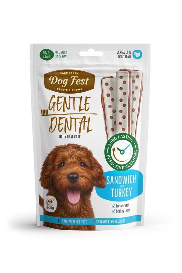Dental Treats For Adult Dogs -Sandwich -Turkey 90g