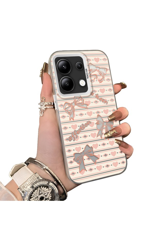 حافظة حماية للعدسات من السيليكون الصلب الأكريليكي المتوافق مع Redmi Note 13، نمط عقدة الحافظة