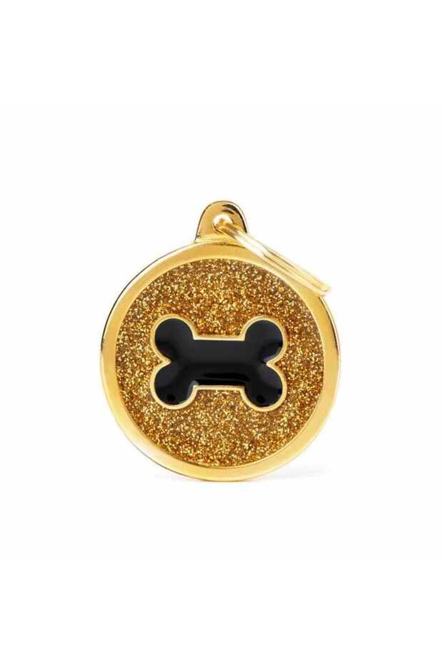 CERCHIO GRANDE OSSO NERO GLITTER ORO