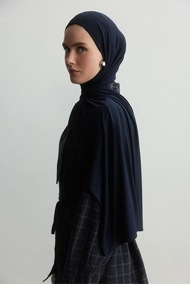 LACİVERT BAMBU PENYE ŞAL - 4