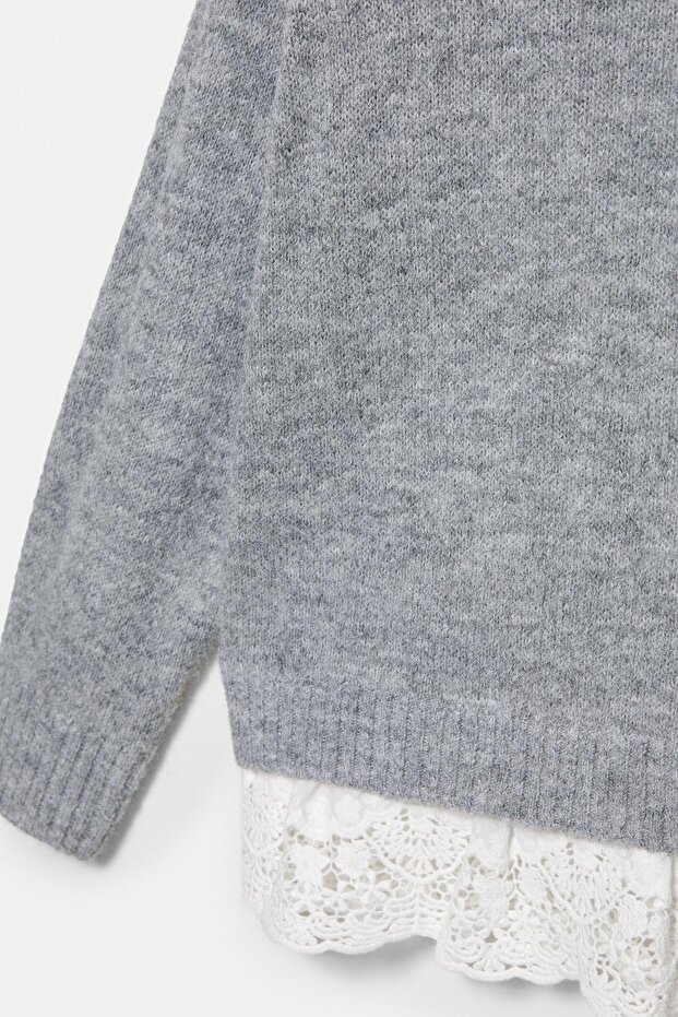 Bardot kombine dantelli kazak - 6