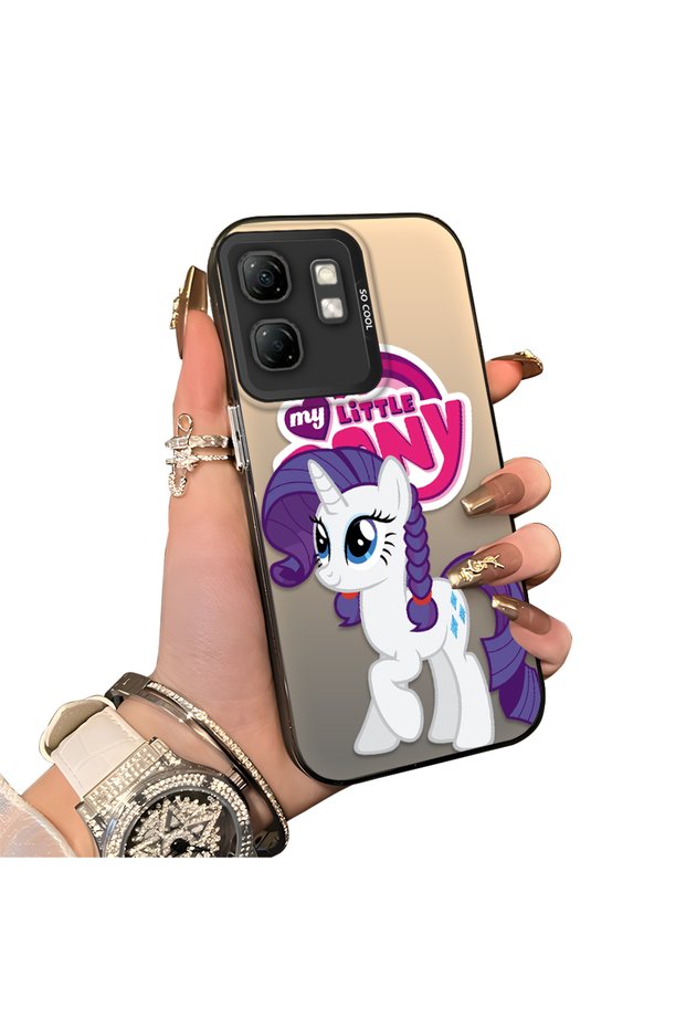 Infinix Smart 9 Compatible Hard Acrylic Back Silicone Edge Lens Protection Case My Little Pony