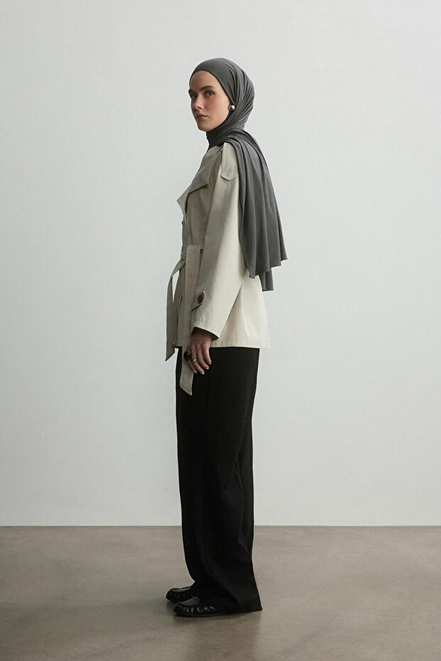 SICAK GRİ BAMBU PENYE ŞAL - 5