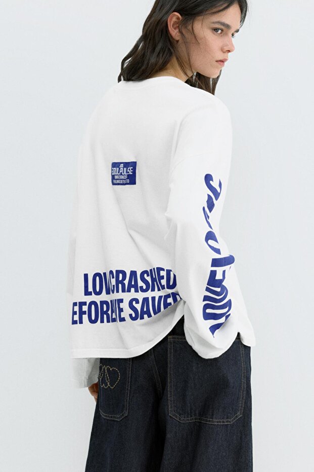 Love grafik baskılı t-shirt - 5