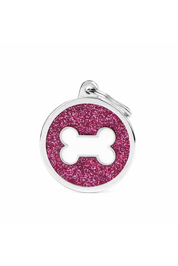 CERCHIO GRANDE OSSO BIANCO GLITTER ROSA