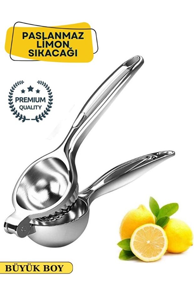Luxury Stainless Steel Lemon Citrus Juicer with 6 cm Wide Chamber, Large Size