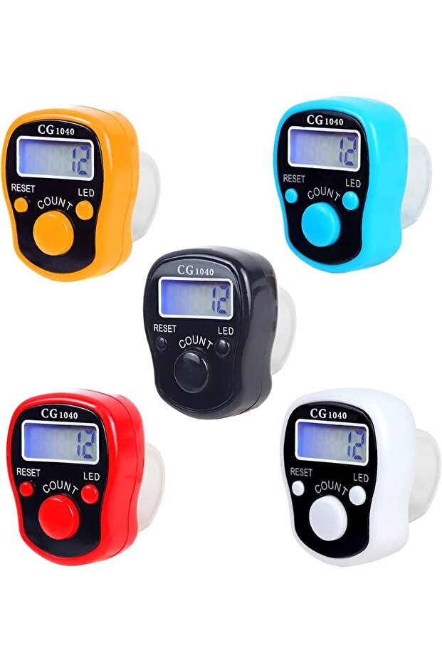 Finger Counter - 5 Digital LED Electronic Handheld Tally Counter Clicker with Case