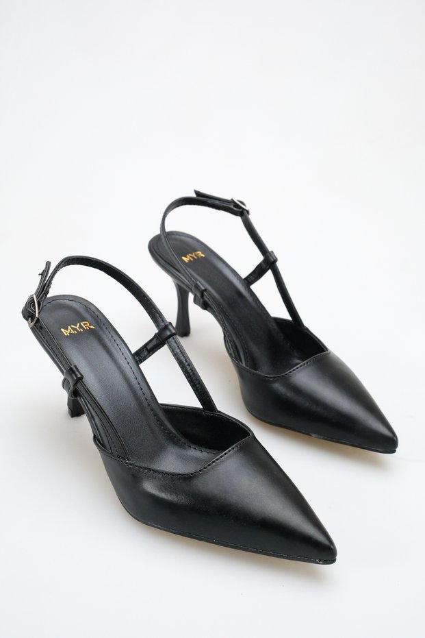 Women's Heeled Shoes Black Skin