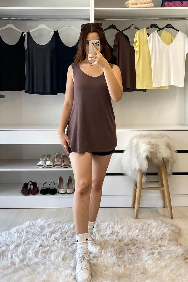Basic Undershirt-Coffee Brown - 3