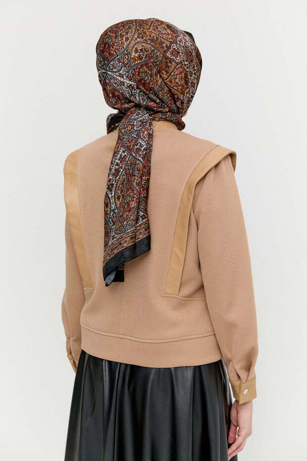 Yüksek Yakalı Örme Ceket - 6