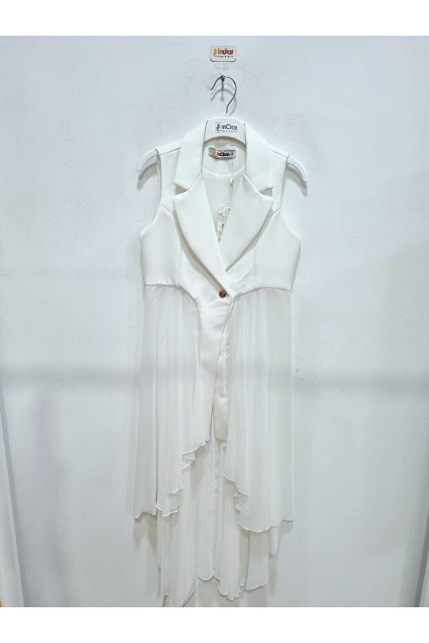 Girl's Tulle Asymmetrical Long Jacket – New Season