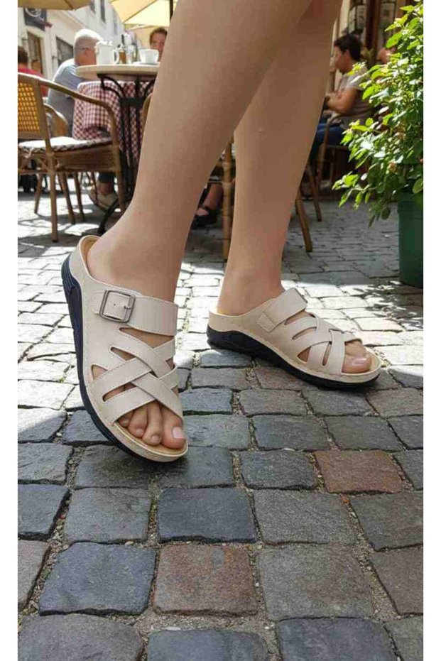 Orthopedic Lightweight Sole Buckle Daily Women's Slippers 1108