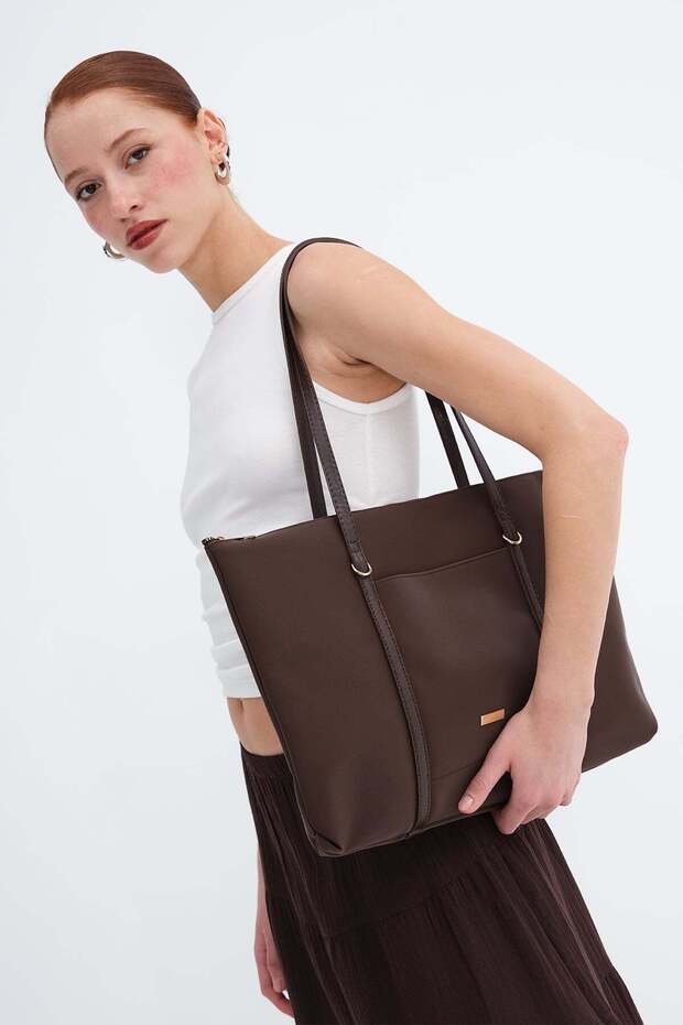 Zippered Hand and Shoulder Bag Ç1061