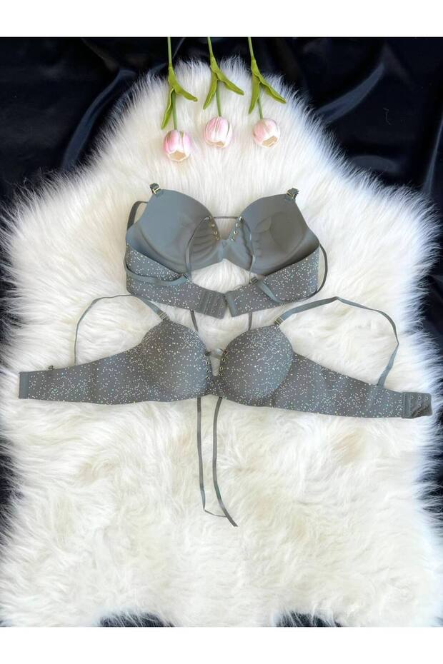 Women's Laser-Cut Front Bra with Rope Detail and Hand-Supported Design