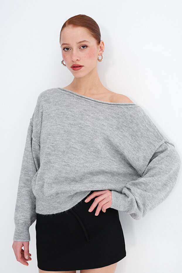Boat Neck Knitwear Sweater K3472