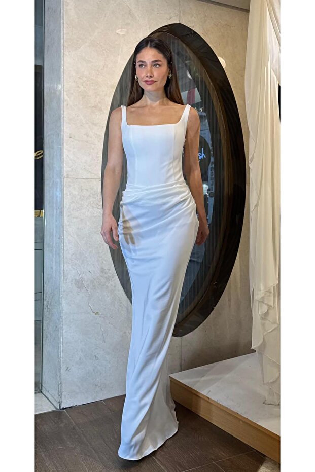 Ekru Kare Yaka Abiye - 1