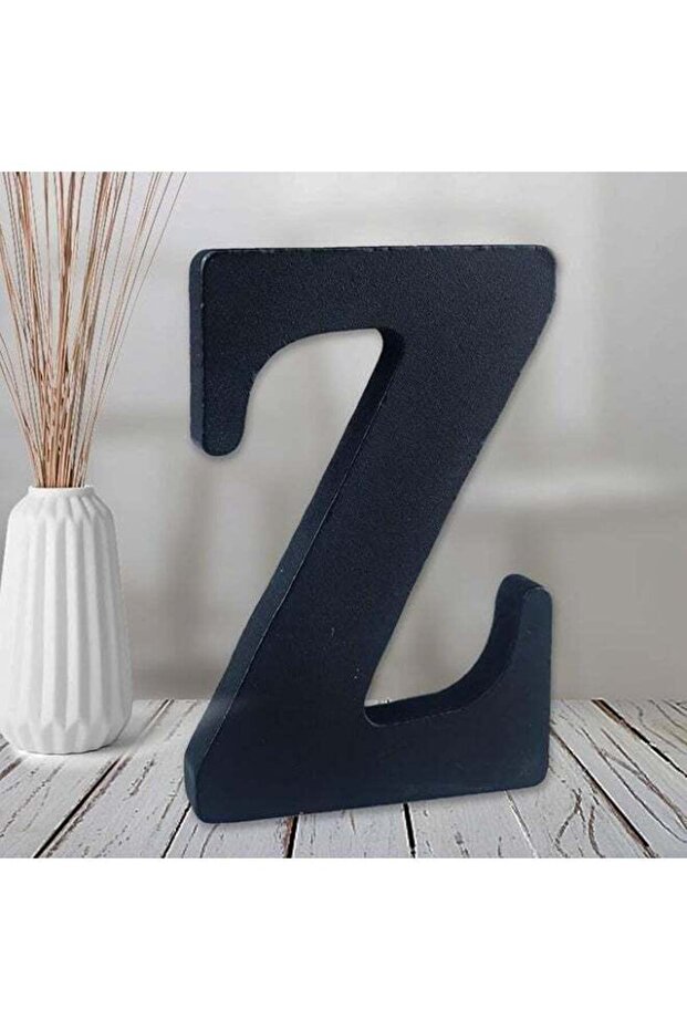 Wooden Free Standing Decorative Letter Slices - Black - 6inches (Z)