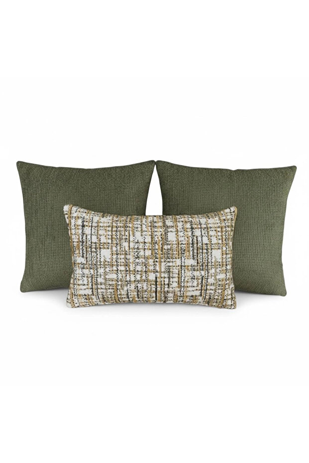 Decorative Cushion Cover, High-Quality Woven Fabric, Stain-Resistant, Set of 3