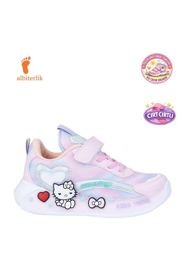 Girls' Summer Soft Lightweight Comfortable Sole Velcro Flexible Sneaker Children's Sports Shoes