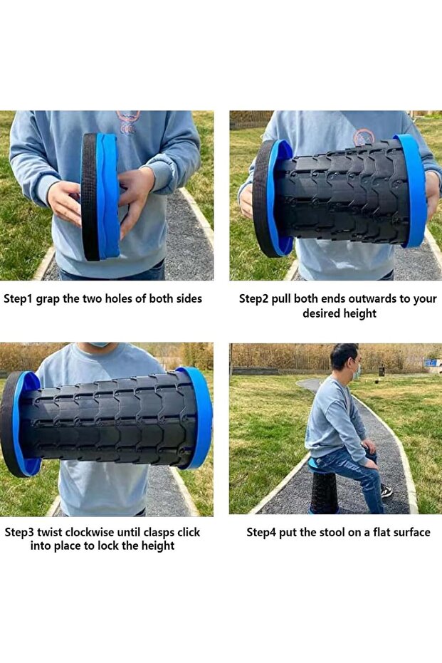 Portable Telescopic folding Camping Stool. Adjustable Height Lightweight - 3