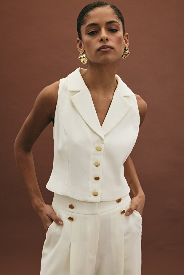 Eva Yelek - Ekru - 6