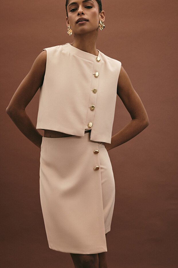 Lucy Mini Etek - Bej - 4